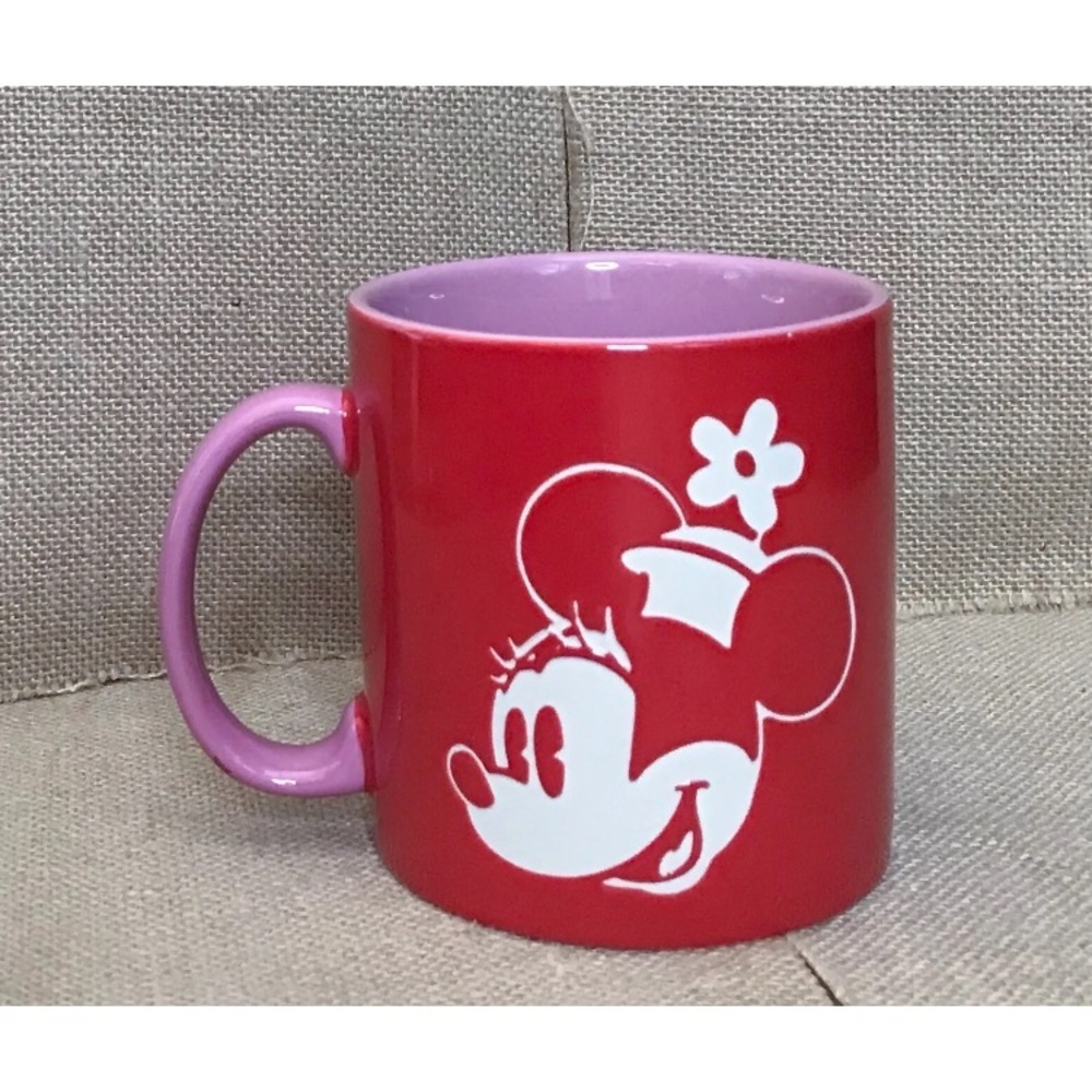 Disney Store Red Pink Minnie Mouse Mug Cup Large Whimsical Fun Disneyana - Picture 6 of 7
